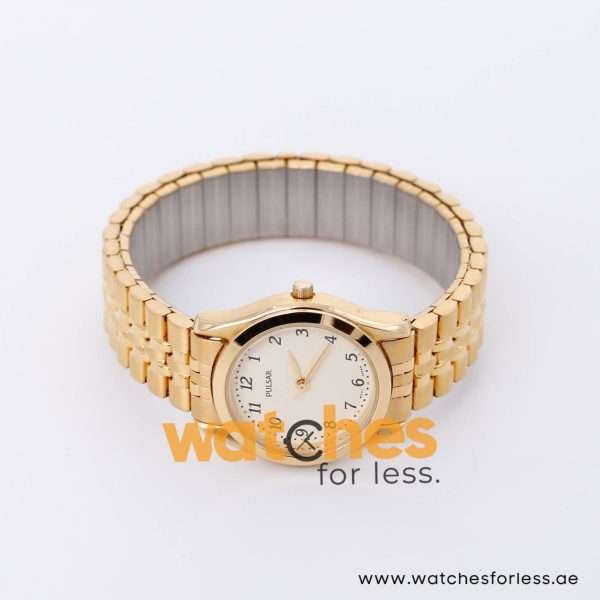 Pulsar Women’s Quartz Gold Stainless Steel Beige Dial 27mm Watch PXD546X