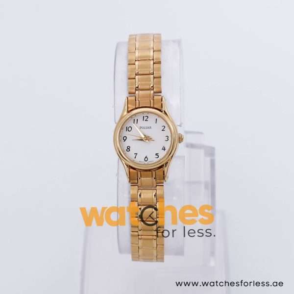 Pulsar Women’s Quartz Gold Stainless Steel White Dial 20mm Watch PPH466X