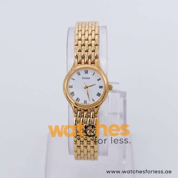 Pulsar Women’s Quartz Gold Stainless Steel White Dial 23mm Watch PTC068X