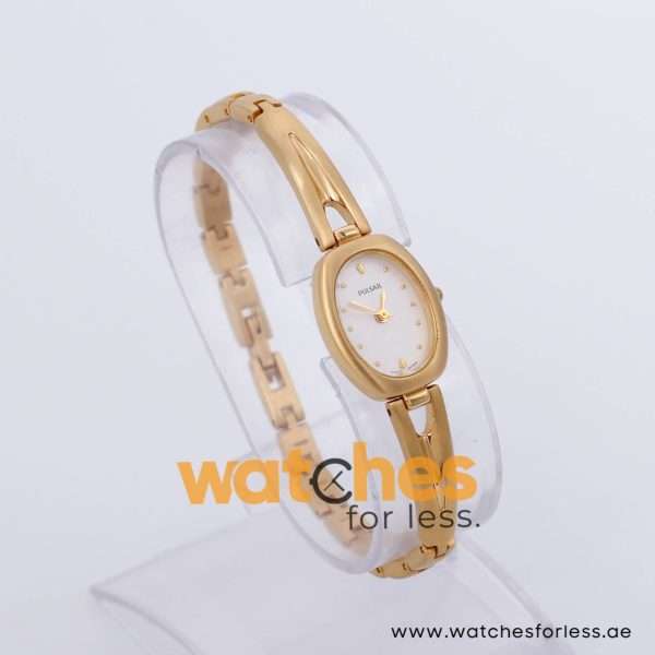 Pulsar Women’s Quartz Gold Stainless Steel White Dial 17mm Watch PT0176X