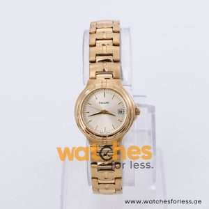 Pulsar Women’s Quartz Gold Stainless Steel Champagne Dial 26mm Watch PXQ390X9