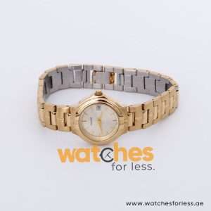 Pulsar Women’s Quartz Gold Stainless Steel Champagne Dial 26mm Watch PXQ390X9