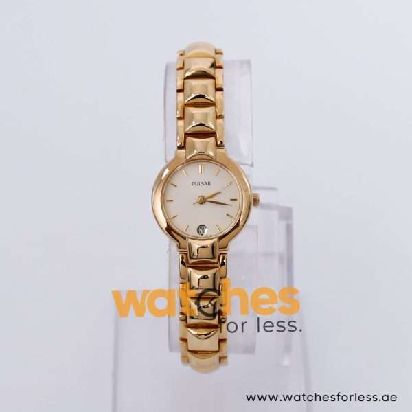 Pulsar Women’s Quartz Gold Stainless Steel Champagne Dial 23mm Watch PXQ384X9