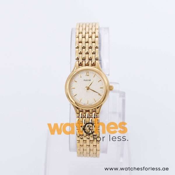 Pulsar Women’s Quartz Gold Stainless Steel Beige Dial 23mm Watch PTC076X