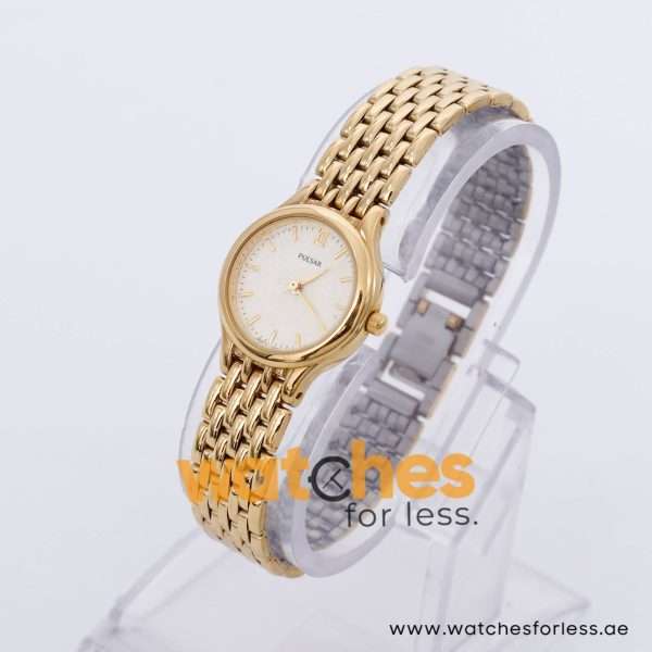 Pulsar Women’s Quartz Gold Stainless Steel Beige Dial 23mm Watch PTC076X