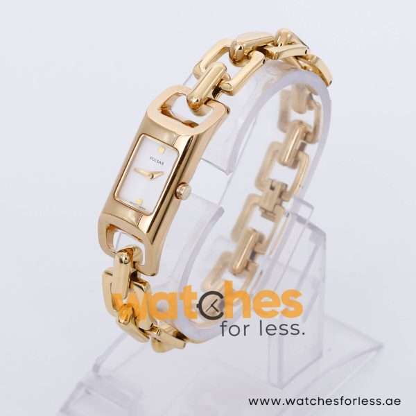 Pulsar Women’s Quartz Gold Stainless Steel White Dial 16mm Watch PEGA22X1