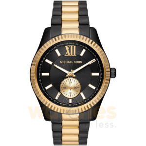 Michael Kors Unisex Quartz Two-tone Stainless Steel Black Dial 45mm Watch MK8948