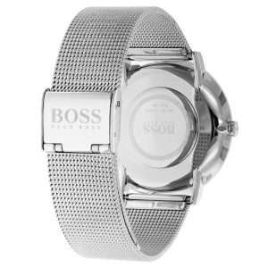 Hugo Boss Men’s Quartz Silver Stainless Steel Black Dial 40mm Watch 1513514