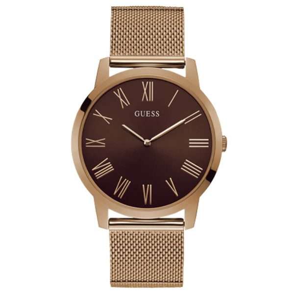 Guess Men’s Quartz Rose Gold Stainless Steel Brown Dial 44mm Watch GW0074G1 UAE DUBAI AJMAN SHARJAH ABU DHABI RAS AL KHAIMA UMM UL QUWAIN ALAIN FUJAIRAH