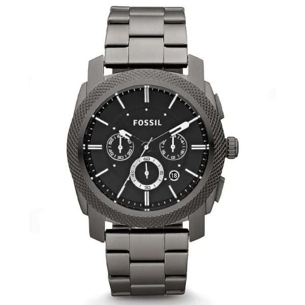 Fossil Men’s Quartz Grey Stainless Steel Black Dial 45mm Watch FS4662 UAE DUBAI AJMAN SHARJAH ABU DHABI RAS AL KHAIMA UMM UL QUWAIN ALAIN FUJAIRAH