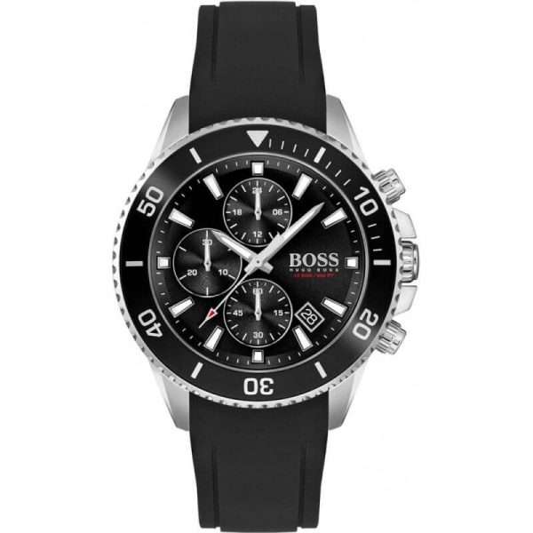 Hugo Boss Men’s Quartz Black Silicone Strap Black Dial 46mm Watch 1513912