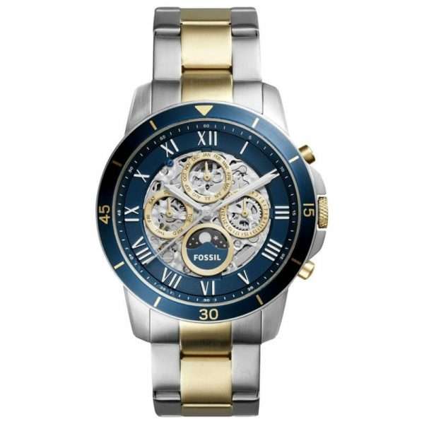 Fossil Men’s Automatic Two Tone Stainless Steel Blue Dial 44mm Watch ME3141