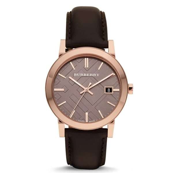 Burberry Men’s Quartz Brown Leather Strap Bronze Dial 38mm Watch BU9013