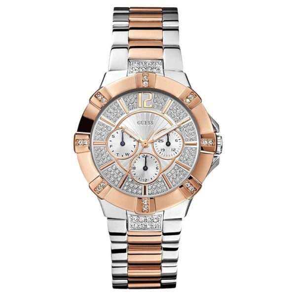 Guess Women’s Quartz Two-tone Stainless Steel Silver Dial 41mm Watch W0024L1 UAE DUBAI AJMAN SHARJAH ABU DHABI RAS AL KHAIMA UMM UL QUWAIN ALAIN FUJAIRAH