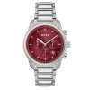 Hugo Boss Men’s Quartz Silver Stainless Steel Red Dial 44mm Watch 1514004 UAE DUBAI AJMAN SHARJAH ABU DHABI RAS AL KHAIMA UMM UL QUWAIN ALAIN FUJAIRAH