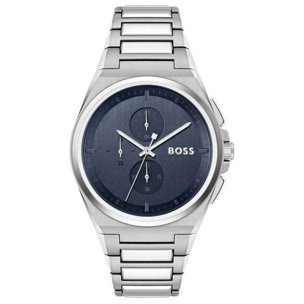 Hugo Boss Men’s Quartz Silver Stainless Steel Blue Dial 46mm Watch 1514048 UAE DUBAI AJMAN SHARJAH ABU DHABI RAS AL KHAIMA UMM UL QUWAIN ALAIN FUJAIRAH