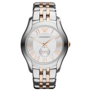Emporio Armani Men’s Quartz Two Tone Stainless Steel Silver Dial 43mm Watch AR1824