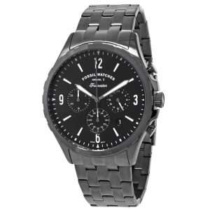 Fossil Men’s Quartz Grey Stainless Steel Black Dial 46mm Watch FS5606