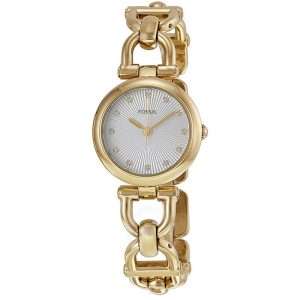 Fossil Women’s Quartz Gold Stainless Steel White Dial 28mm Watch ES3349