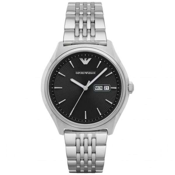 Emporio Armani Men’s Quartz Silver Stainless Steel Black Dial 43mm Watch AR1977