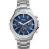 Fossil Men’s Quartz Silver Stainless Steel Blue Dial 45mm Watch BQ2503