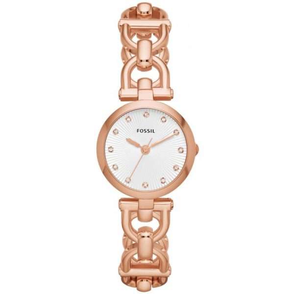 Fossil Women’s Quartz Rose Gold Stainless white Dial 28mm Watch ES3350