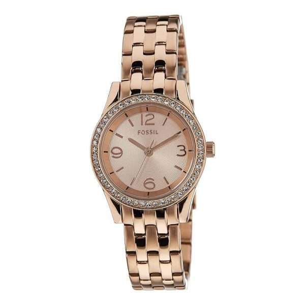 Fossil Women’s Quartz Rose Gold Stainless Steel Rose Gold Dial 34mm Watch BQ1425