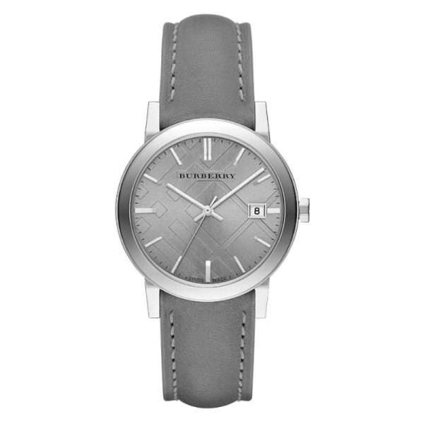 Burberry Women’s Quartz Grey Leather Strap Grey Dial 38mm Watch BU9036