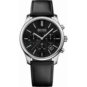 Hugo Boss Men’s Quartz Black Leather Strap Black Dial 42mm Watch 1513430