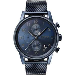 Hugo Boss Men’s Quartz Blue Stainless Steel Blue Dial 44mm Watch 1513538