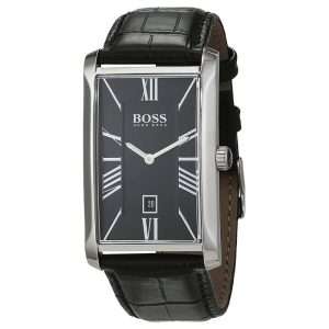 Hugo Boss Men’s Quartz Black Leather Strap Black Dial 28mm Watch 1513437