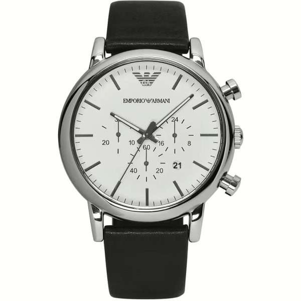 Emporio Armani Men’s Chronograph Quartz Leather Strap White Dial 46mm Watch AR1807 UAE DUBAI AJMAN SHARJAH ABU DHABI RAS AL KHAIMA UMM UL QUWAIN ALAIN FUJAIRAH