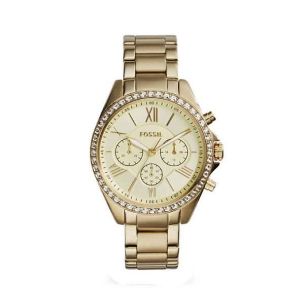 Fossil Women’s Quartz Gold Stainless Steel Beige Dial 40mm Watch BQ1775