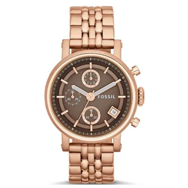 Fossil Women’s Quartz Rose Gold Stainless Steel Brown Dial 38mm Watch ES3494 UAE DUBAI AJMAN SHARJAH ABU DHABI RAS AL KHAIMA UMM UL QUWAIN ALAIN FUJAIRAH