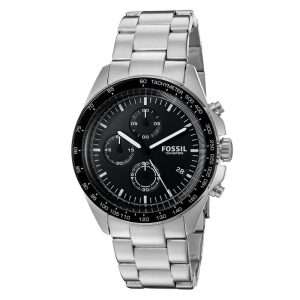 Fossil Men’s Quartz Silver Stainless Steel Black Dial 43mm Watch CH3026