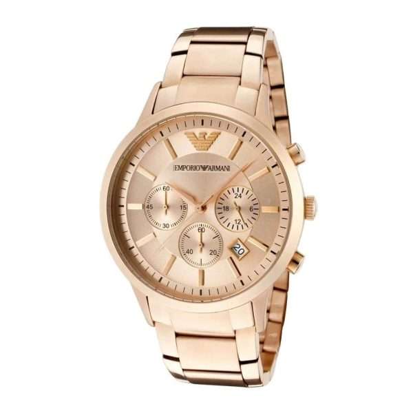 Emporio Armani Men’s Chronograph Quartz Stainless Steel Rose Gold Dial 45mm Watch AR2452 UAE DUBAI AJMAN SHARJAH ABU DHABI RAS AL KHAIMA UMM UL QUWAIN ALAIN FUJAIRAH