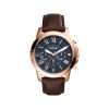 Fossil Men’s Quartz Brown Leather Strap Blue Dial 44mm Watch FS5068