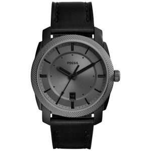 Fossil Men’s Quartz Black Leather Strap Grey Dial 42mm Watch FS5265