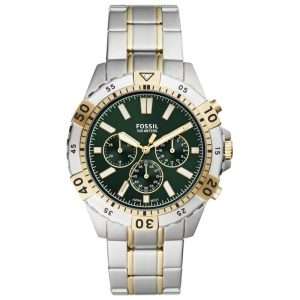 Fossil Men’s Quartz Two-tone Stainless Steel Green Dial 44mm Watch FS5622