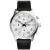 Fossil Men’s Quartz Black Leather Strap Silver Dial 44mm Watch FS5136