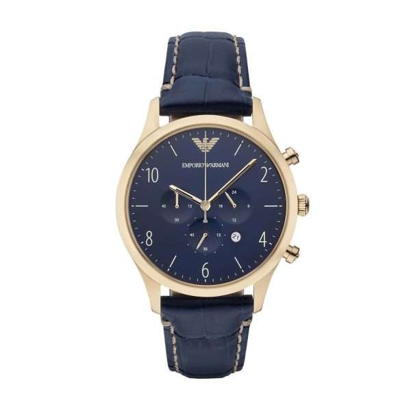 Emporio Armani Men’s Quartz Leather Strap Blue Dial 43mm Watch AR1862 UAE DUBAI AJMAN SHARJAH ABU DHABI RAS AL KHAIMA UMM UL QUWAIN ALAIN FUJAIRAH