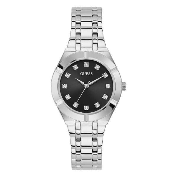 Guess Women’s Quartz Silver Stainless Steel Black Dial 36mm Watch GW0114L1 UAE DUBAI AJMAN SHARJAH ABU DHABI RAS AL KHAIMA UMM UL QUWAIN ALAIN FUJAIRAH