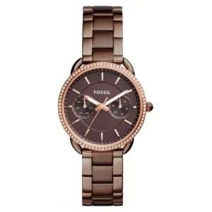 Fossil Women’s Quartz Brown Stainless Steel Brown Dial 35mm Watch ES4258