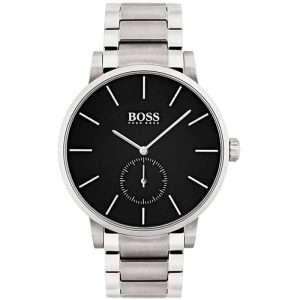 Hugo Boss Men’s Quartz Silver Stainless Steel Black Dial 42mm Watch 1513501
