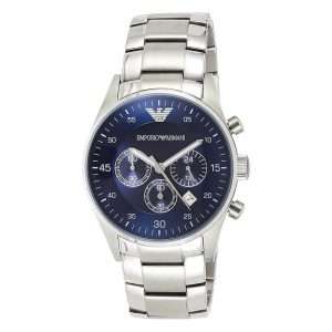 Emporio Armani Men’s Quartz Silver Stainless Steel Blue Dial 43mm Watch AR5860