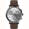 Hugo Boss Men’s Quartz Brown Leather Strap Silver Dial 42mm Watch 1513690