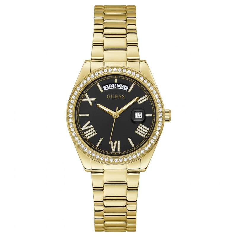 Guess Women's Quartz Gold Stainless Steel Black Dial 36mm Watch