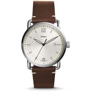 Fossil Men’s Quartz Brown Leather Strap Cream Dial 42mm Watch FS5275