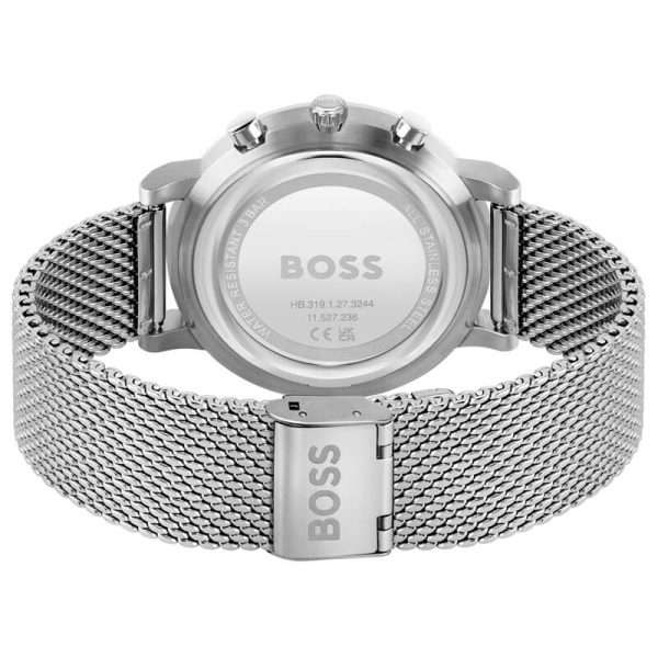 Hugo Boss Men’s Quartz Silver Stainless Steel White Dial 43mm Watch 1513933