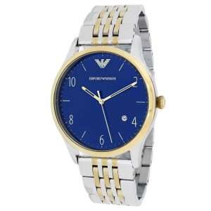 Emporio Armani Men’s Two Tone Stainless Steel Blue Dial 41mm Watch AR1868
